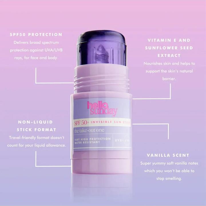 Produktbild Hello sunday The Take-Out One Invisible Sun Stick SPF 50+ (Sonnenstick, SPF 50+, 25 g)