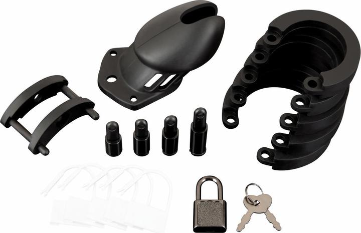 Actual product image Blue Line C&B GEAR Silicone Chastity Cage - Black