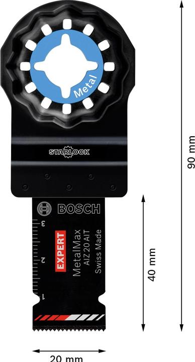 Produktbild Bosch Professional Zubehör EXPERT MetalMax AIZ 20 AIT Blatt für Multifunktionswerkzeuge, 40 x 20 mm