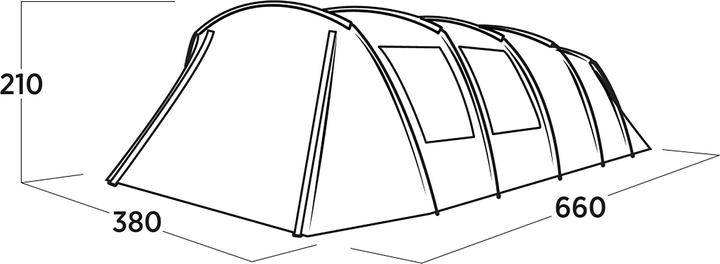 Actual product image Easy Camp Familien-Tunnelzelt Sola 6 (grau, Modell 2025) (Tunnel tent, 22.70 kg, 6 persons)