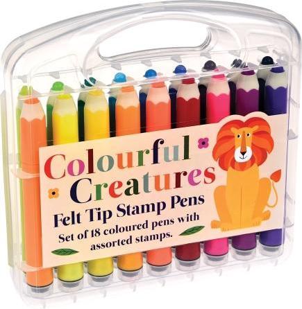 Actual product image Rex London Felt Tip Stamp Pens set of 18 Colourful Creatures (Multicoloured, 18 x)