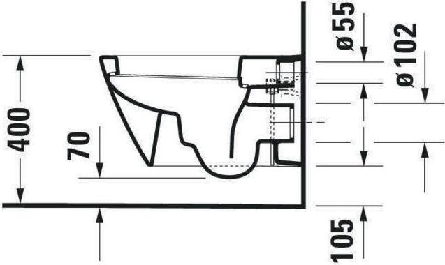 Image du produit Duravit WC suspendu STARCK 2 profond, 370x540mm blanc WG