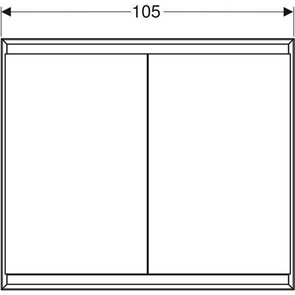 Actual product image Geberit ONE mirror cabinet with ComfortLight, 2 doors, flush mounting, 105x90x15cm, 505.804.00.