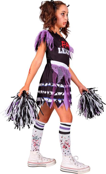 Produktbild Widmann Zombie Cheerleader Kleid, Strümpfe, Pompon (164)