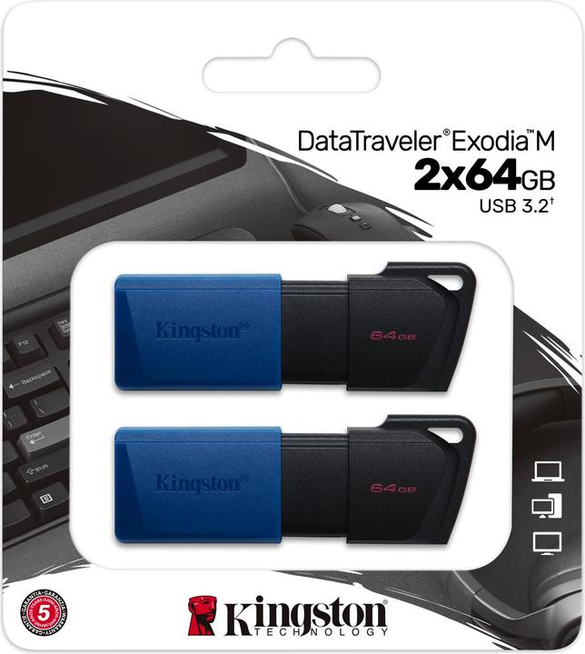 Image du produit Kingston DateTraveler Exodia M (2-Pack) (64 Go, USB-A, USB 3.2)