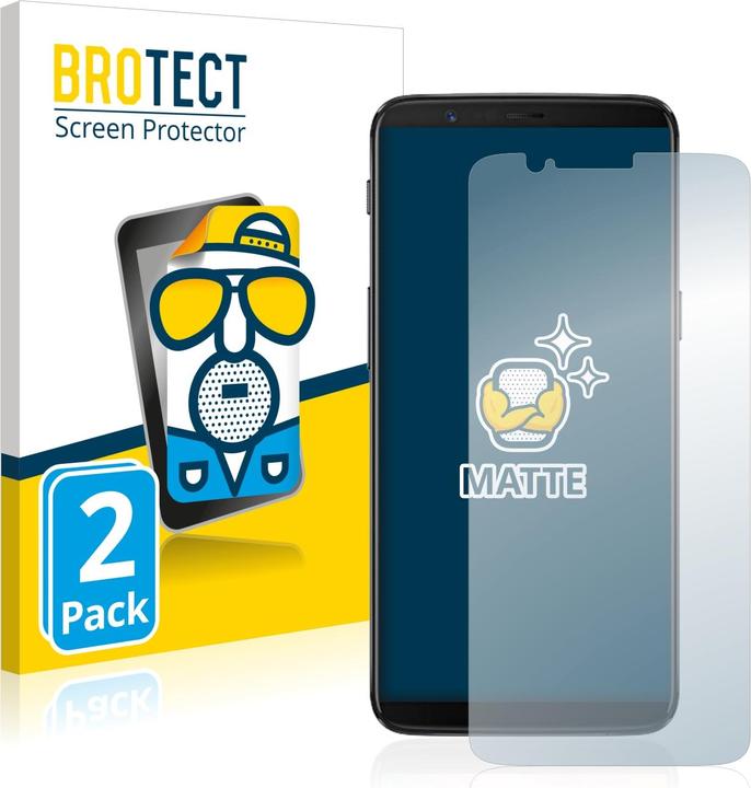 Actual product image BROTECT Anti-glare screen protector matt (2 Piece, OnePlus 5T)