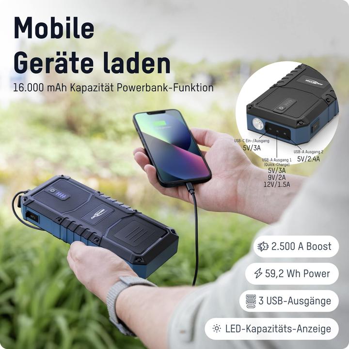 Immagine prodotto Ansmann Jump Starter 16.0 (2500 A, 16000 mAh)