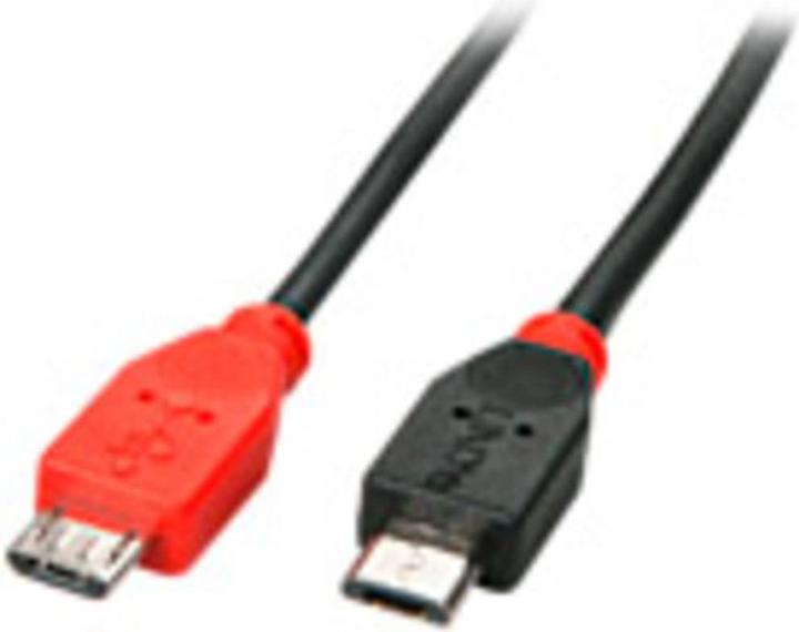Actual product image Lindy USB 2.0 cable type Micro-B / Micro-B OTG, 2m Micro-B plug to Micro-B plug (2 m, USB 2.0)