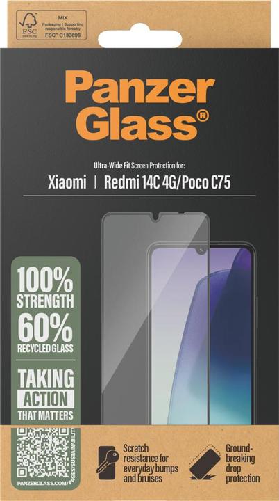 Immagine prodotto PanzerGlass R Xiaomi 14c (1 Pezzo/i, Xiaomi Poco C75, Xiaomi Redmi 14C)