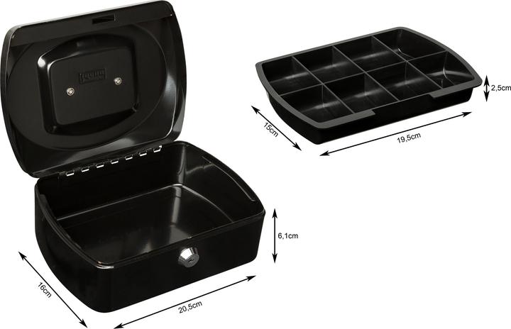 Actual product image Idena Cash box 8" 205x160x90mm, black