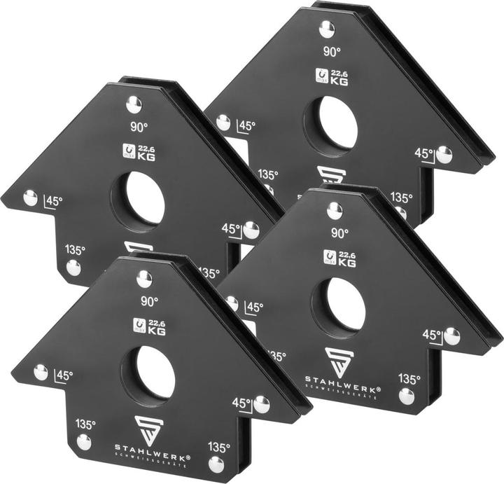 Produktbild Stahlwerk Magnet-Schweisswinkel 4er Set 22,6 kg 50 lbs praktischer Schweissmagnet