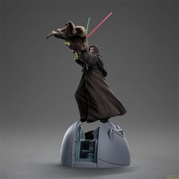 Actual product image Iron Studios Star Wars Deluxe Art Scale Statue 1/10 Yoda vs Emperor Palpatine (CCXP Exclusive 2024) 31 cm