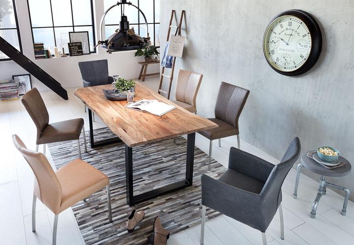 Produktbild SIT Möbel Massivholztisch Ux3.6 Akazie natur-antikschwarz (180 x 90 x 76 cm)