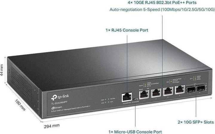 Immagine prodotto TP-Link SX3206HPP - Switch TL- JetStream PoE (6 porte)