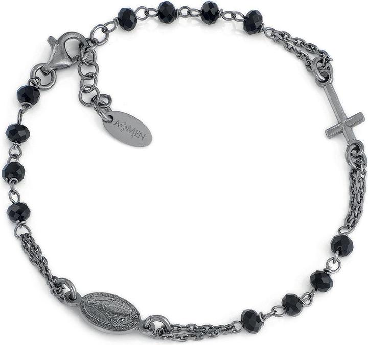 Amen Rosary Crystal Armband (20 cm, Silber 925)