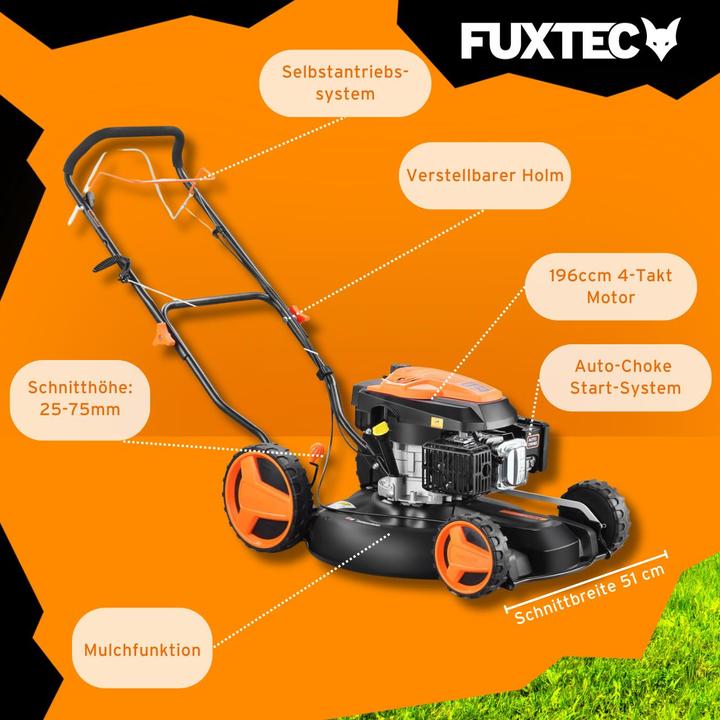 Immagine prodotto Fuxtec Tosaerba a benzina FX-RM51SA96 Tosaerba mulching con trazione (Benzina)