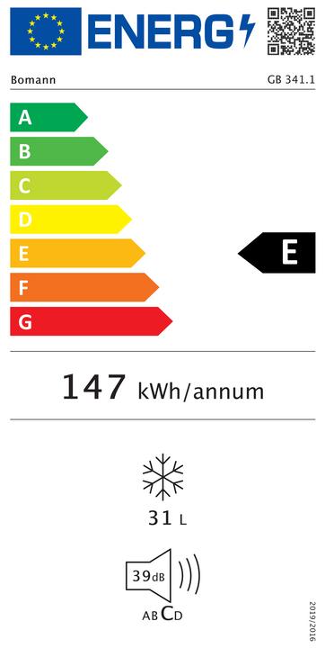 Energy Label Bomann AR 341 (Stand-alone, 31 l)