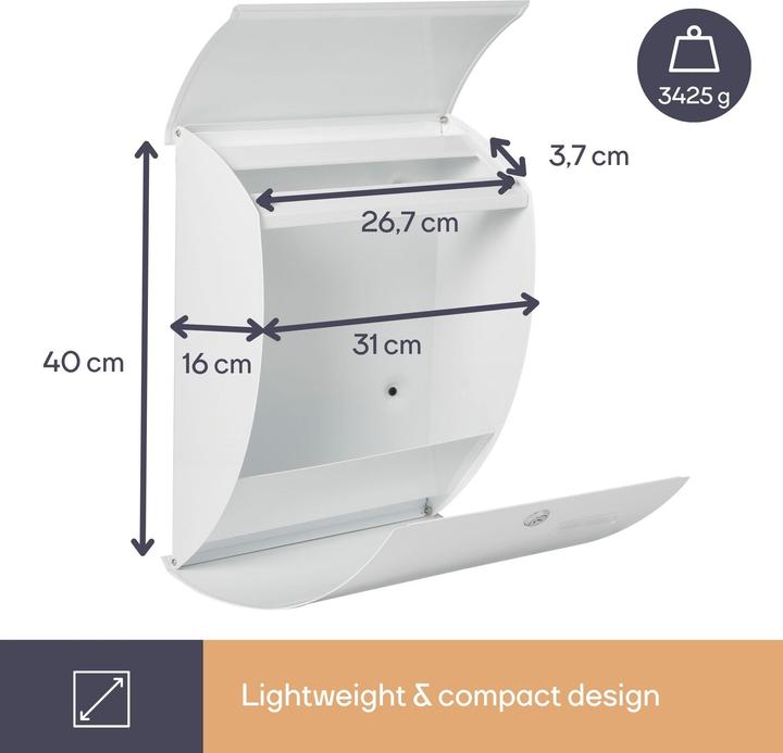 Productafbeelding Velleman Briefkasten - Nice - Weiss