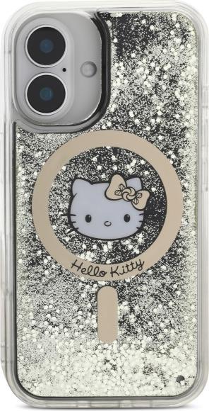 Produktbild Hello Kitty HKHMP16SLGDIK iPhone 16 6.1" czarny złoty/black gold hardcase Liquid Glitter Fever MagS (Apple iPhone 16)
