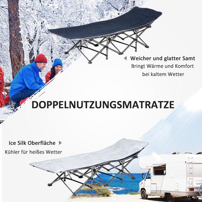 Actual product image Swisshandel24 Campingbett klappbar Feldbett mit Kopfkissen, 188x64.5x53cm, dunkelblau