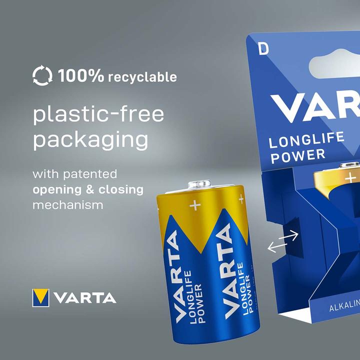 Actual product image Varta VAR Longlife Power D 2 blist (2 pcs., D, 16500 mAh)
