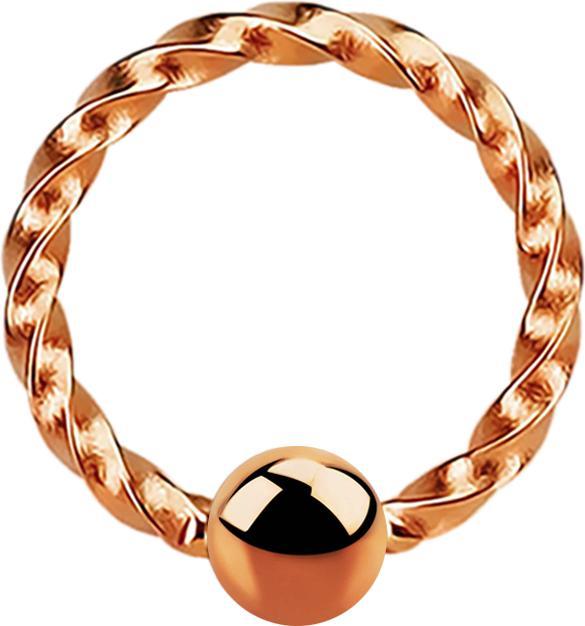 Image du produit Star Piercing Micro Ball Closure anneau tressé or rose (sans laiton, Acier chirurgical 316L)