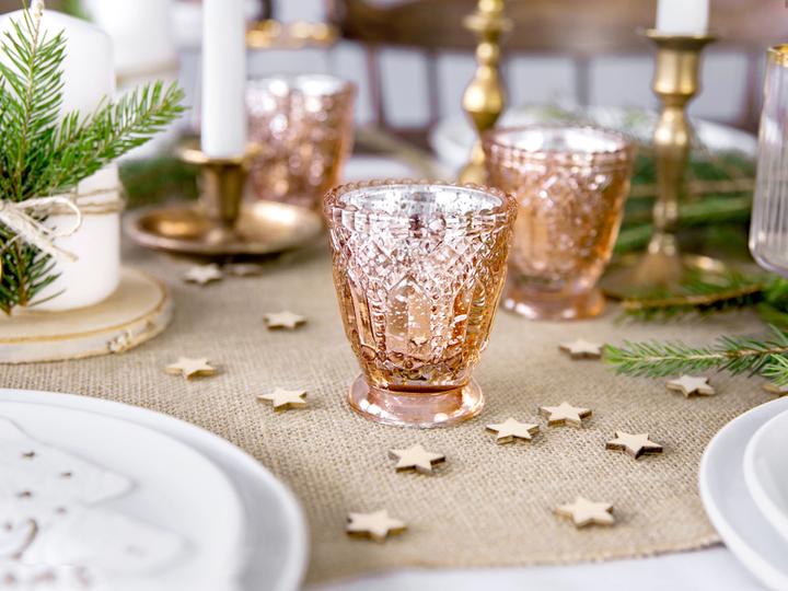 Immagine prodotto Partydeco Portacandele, oro rosa, 8 cm (1 pz / 4 pz) (1 x)