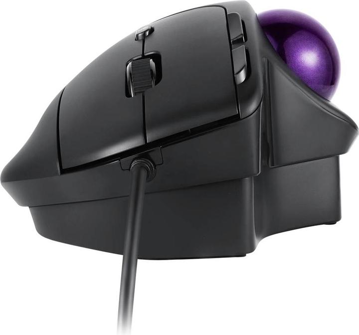 Actual product image Perixx PERIMICE-520, wired ergonomic trackball mouse, adjustable angle, 2 DPI level, black (Cable)