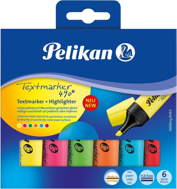 Immagine prodotto Pelikan Evidenziatore 490 (Giallo neon, Rosa neon, Verde neon, Arancione neon, 2 mm, 6 x)