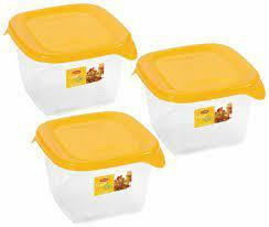 Curver Set of Fresh&Go yellow, transparent, square containers