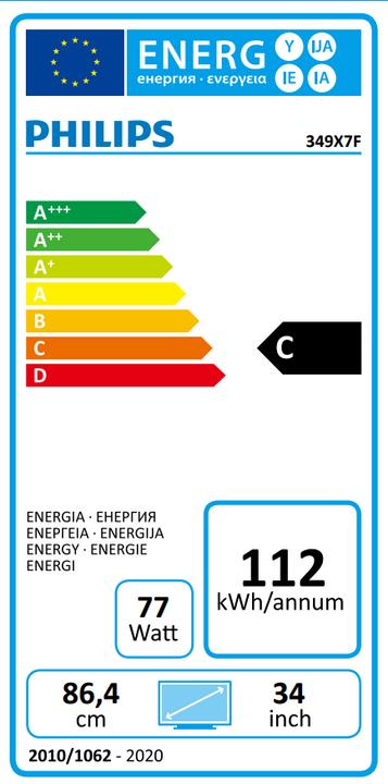 Etichetta energetica Philips Linea X 349X7FJEW (3440 x 1440 pixel, 34")