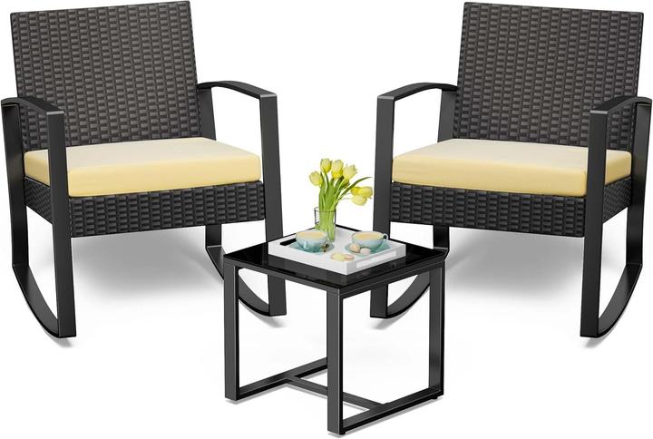 Actual product image Milkii Gartenmöbel Set, zwei Stühle & Tischchen, Beige