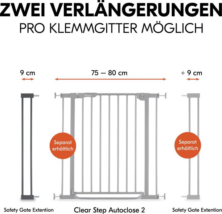 Immagine prodotto Hauck Estensione per cancello di sicurezza 9 cm Grigio scuro (9 cm)