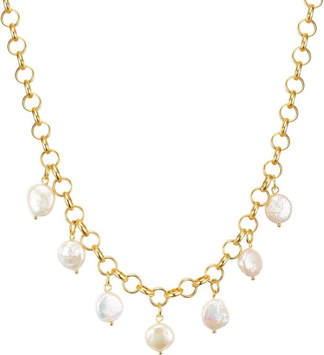 Lulu & Jane Damen Metall-Legierung Süsswasser-Zuchtperle gelbgold 47,0 cm - 29197 (Metall-Legierung, 47 cm)