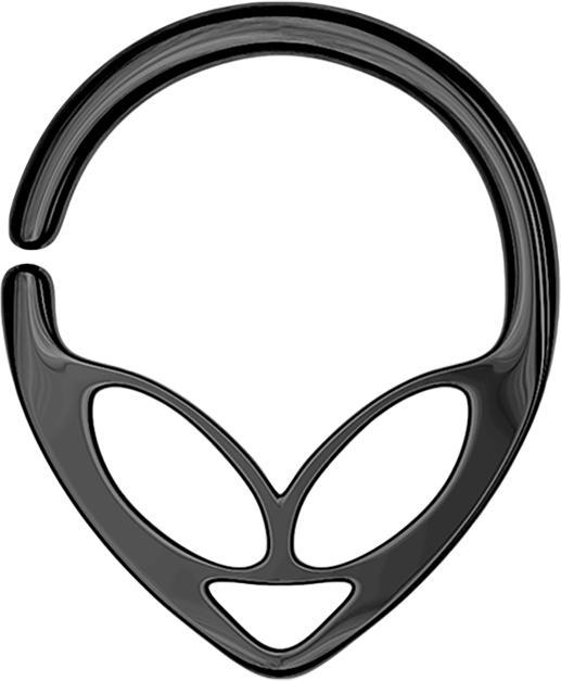 Actual product image Star Piercing Micro Piercing Ring black Alien (Surgical steel 316L, without brass)