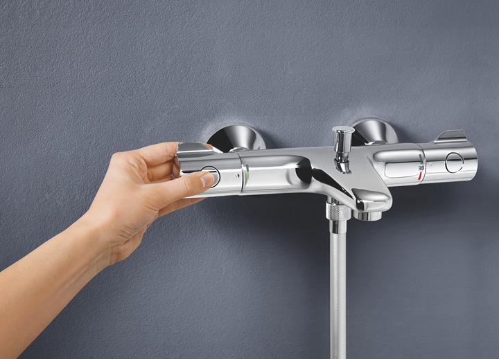Actual product image Grohe Grohtherm 800 thermostatic bath mixer