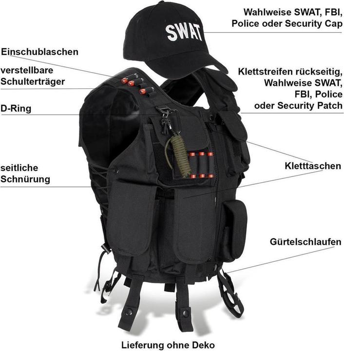 Produktbild Black Snake Kostüm mit Weste und Cap (L, XL)