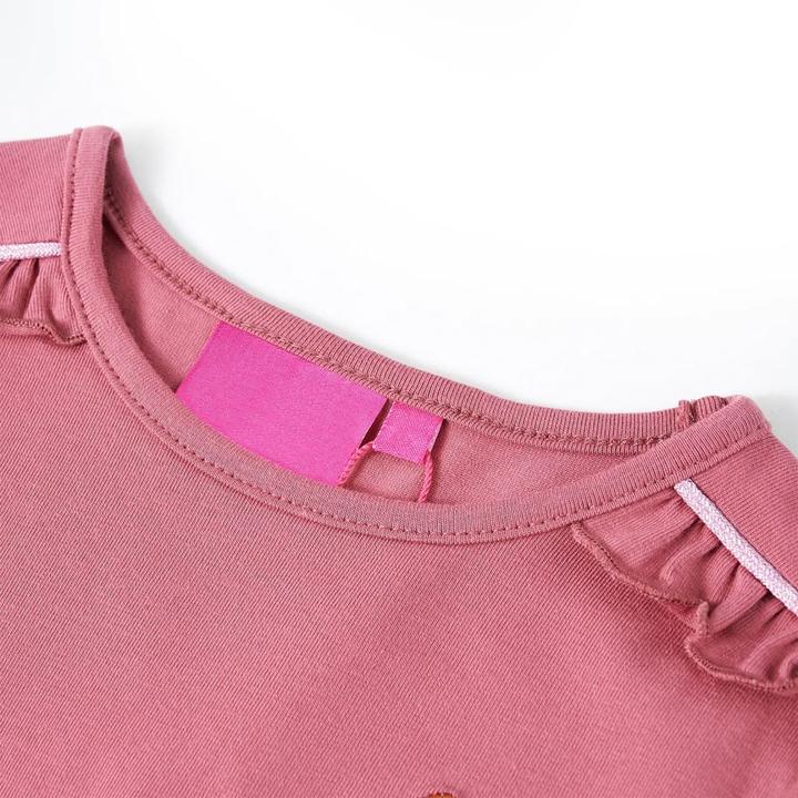 Actual product image VidaXL Children's long-sleeved shirt raspberry pink 128,Material: 95 (128)