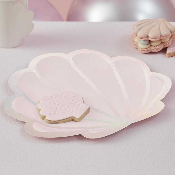 Image du produit Ginger Ray Assiette coquillage irisée (8p.) (8 x)