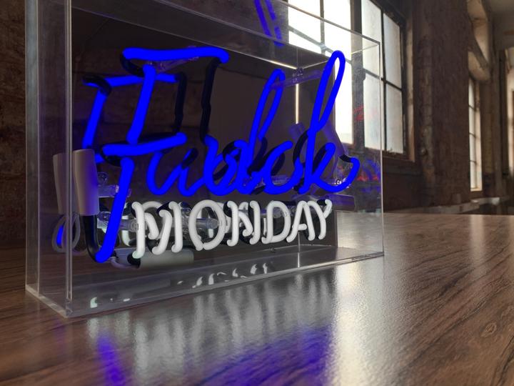 Image du produit Locomocean Grande boîte acrylique Neon - F*ck Monday bleu