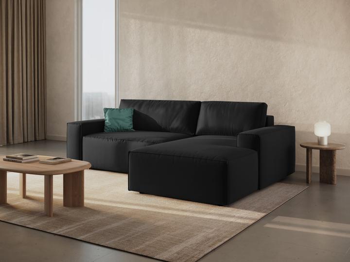 Image du produit Micadoni Canapé D'Angle Droit Velours Convertible Avec Coffre De Rangement, "Jodie", 3 Places, 246x151x86 Fab (Canapé d'angle)