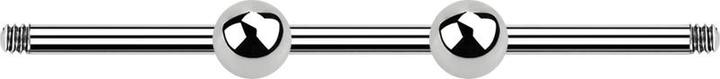 Produktbild Star Piercing Barbell-Stab silber mit zwei Kugeln (Chirurgenstahl 316L)