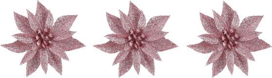 Christmas Gifts Clip poinsettia pink 3pc