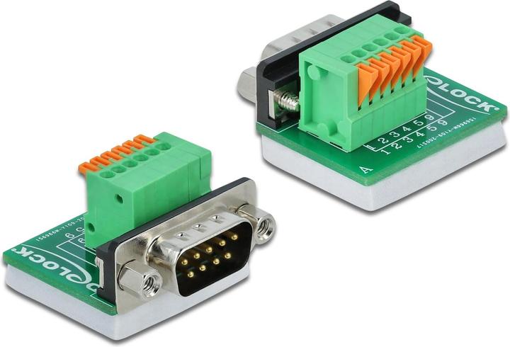 Actual product image Delock Adapter terminal block RS232 DB9 connector vertical