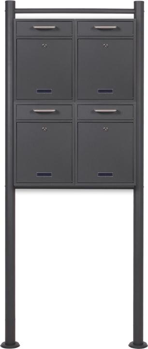 Immagine prodotto Wiltec 2x2 Boite aux lettres V52 Antracite con piedino di supporto con placca porta-nom Boite