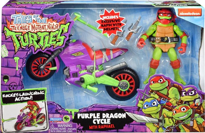 Actual product image Playmates Tales of Teenage Mutant Ninja Turtles: Purple Dragon Cycle with Raphael