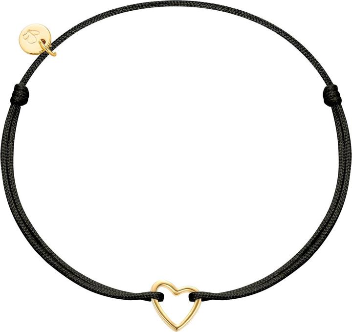 Glanzstücke München Textilarmband Herz - 36424 (22 cm, Sterling Silber)