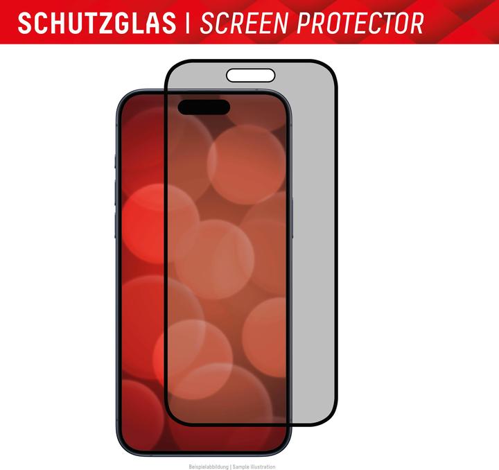 Image du produit Displex Real Glass, Privacy Full Cover Panzerglas (1 pièce(s), Apple iPhone 15 Pro, Apple iPhone 15)