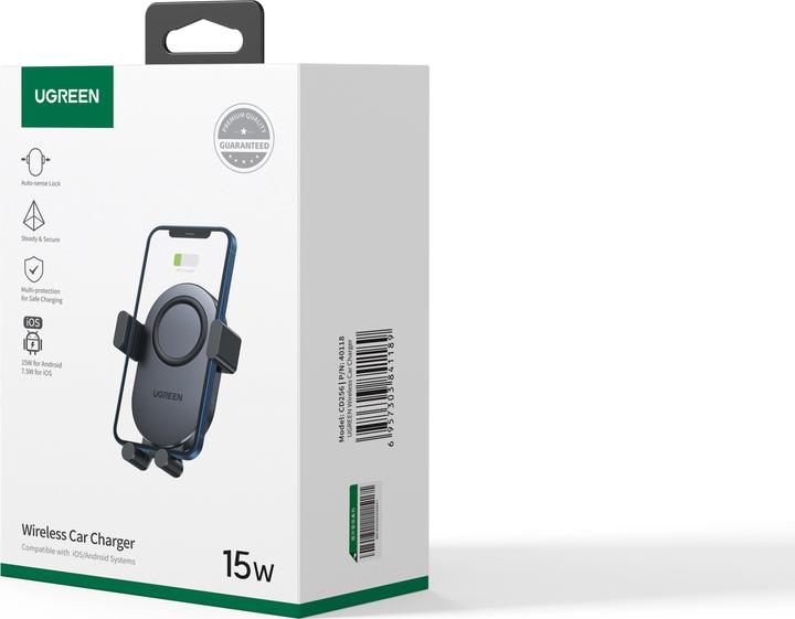 Immagine prodotto Ugreen Supporto per auto per griglia di ventilazione con ricarica induttiva CD256 (argento)