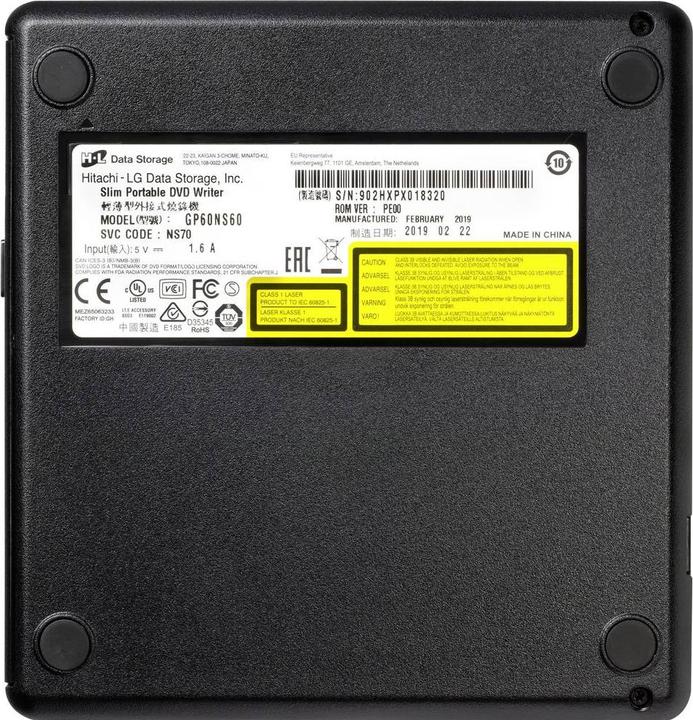 Produktbild LG H.L Data Storage Ultra Slim tragbarer DVD-Brenner GP60NS60 Schnittstelle USB 2.0, DVD±R (DVD Laufwerk)